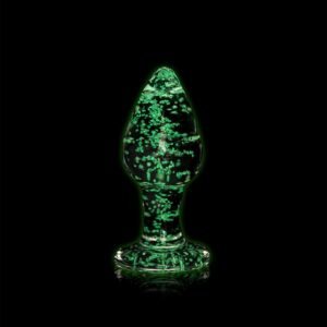 Glass Butt Plug - Glow in the Dark - Medium - Clear