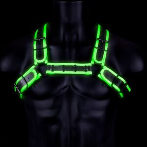 Buckle Bulldog Harness - GitD - Neon Green/Black - S/M