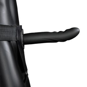 Textured Curved Hollow Strap-on - 8&apos;&apos; / 20 cm - Black