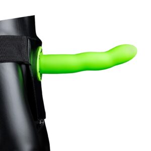 Curved Hollow Strap-on - 8&apos;&apos; / 20 cm - GitD - Neon Green