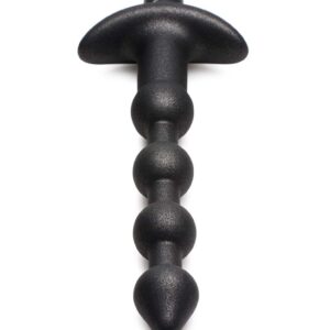 25X Vibrating Silicone Anal Beads + Remote Control - Black