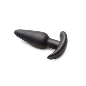 25X Vibrating Silicone Butt Plug + Remote Control - Black