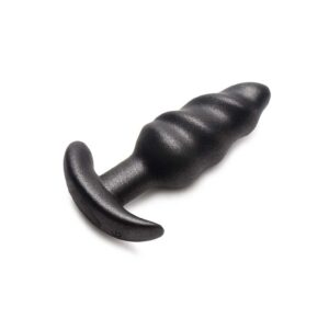 25X Vibrating Silicone Swirl Plug + Remote Control - Black