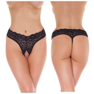 open string met print - zwart