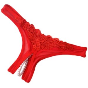 rode g-string met parels