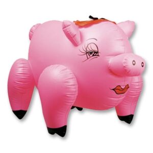 roze opblaasbare feestvarken