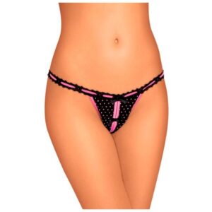 string met open kruis en roze stippen