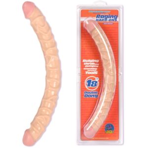 zwaar geaderde dubbele dildo - blank