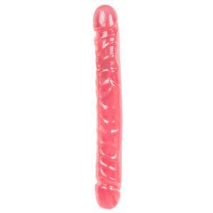 Roze Crystal Jellies dubbele dildo