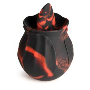 BLOOMGASM - Black Kiss Rimmende Roos Vibrator - Rood/Zwart