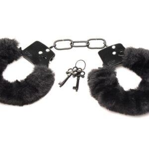XR Brands - Cuffed In Fur Handboeien - Zwart