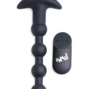 BANG! - 28X Vibrerende Silicone Anaalkralen met Afstandsbediening - Zwart