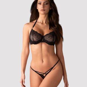 Obsessive - Iliosa 2-delige Open Kruis Set - Zwart