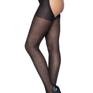 Doorschijnende panty met open achterkant