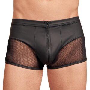 Leather Look Heren Boxer Met Ritssluiting - Zwart