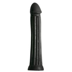 Grote zwarte dildo met diepe groeven