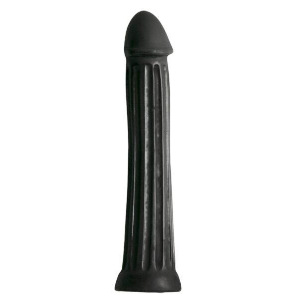Grote zwarte dildo met diepe groeven