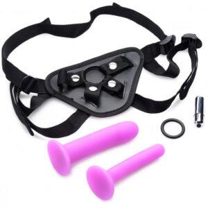 Double-G Deluxe Vibrerende Strap-On Set