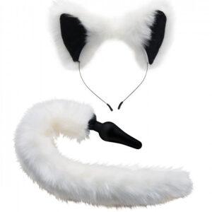 White Fox Buttplug & Haarband Set