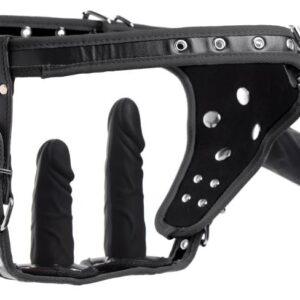 Double Penetration Strap On Harnas - Zwart