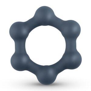 Hexagon Cockring Met Stalen Kogels