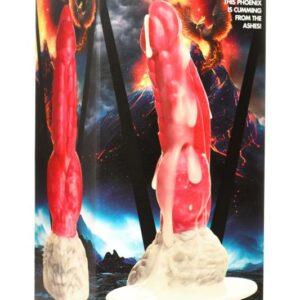 XR Brands - Resurrector Phoenix Spuitende Siliconen Dildo - Rood/Wit