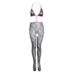 Verleidelijke Catsuit - Zwart/Rood