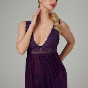 Babydoll & Thong Lieve - paars