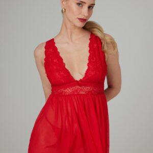 Babydoll & String Lieve - Rood