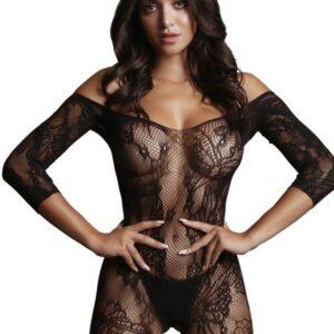 Catsuit in kant optiek Marilé zwart