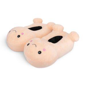 Penisvormige Slippers met Smiley Face - Beige
