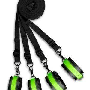 Glow in the Dark Bed Bevestigingsset - Neon groen/zwart