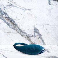 Blauwe Siliconen Vibrerende cockring van Rocks Off