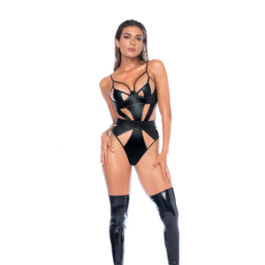 MapalÃ© Bodysuit Wet Look Zwart XL