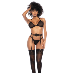 MapalÃ© Kinky 3-delig Lingerie Zwart L/XL
