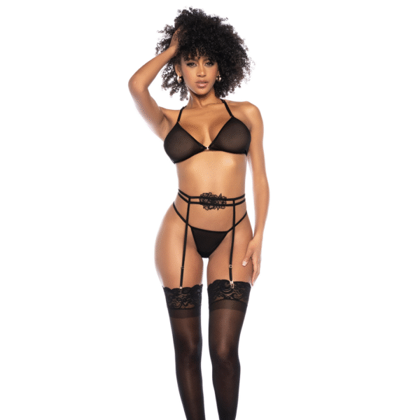 MapalÃ© Kinky 3-delig Lingerie Zwart L/XL