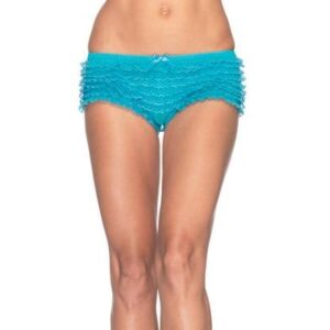 Leg Avenue Europe Lace Ruffle Tanga Short Neon Blue
